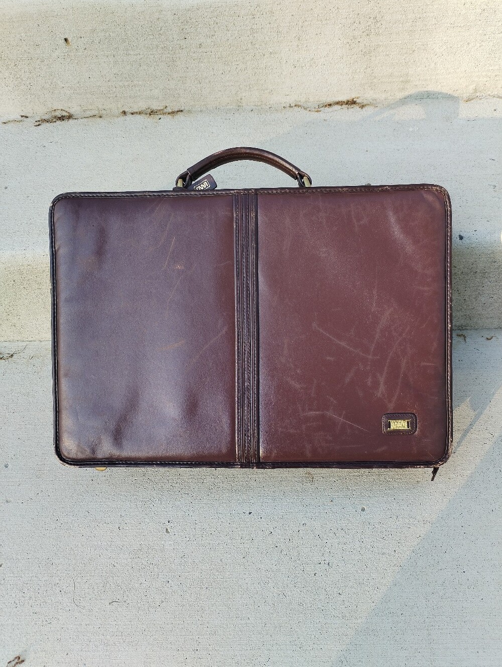 Retro LAND Hard Sided Briefcase Lawyer Attache Bag burghundy
